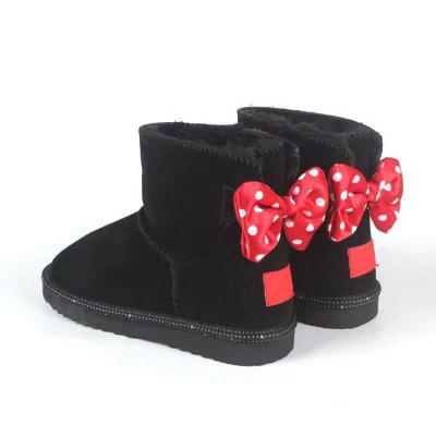 China Round Waterproof Kids Reject Eva Ankle Snow Winter Boots Warm Fur Kids Boots Flat Custom Rubber Wool Sheepskin for sale