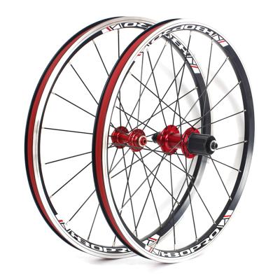 China Mountain Bikes Novatec 20 inch bicycle wheelset 451 aluminum alloy wheels 406 times V brake 2 bearing 7-10speed 20H for sale