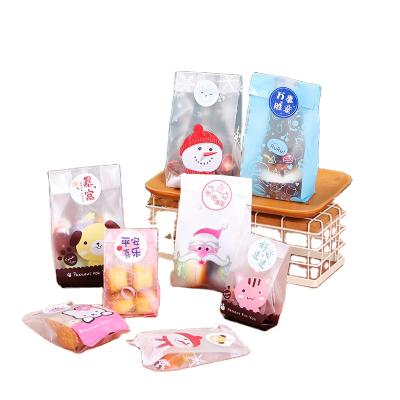 China Moisture Proof Party Supplies Cute Biscuit Cookie Plastic Gift Bags Sweet Decorative Candy Self Adhesive Bags for sale