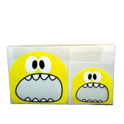 China 100pcs safety bag/baking four-color cute little monster mouth large self-adhesive cookie bag gift candy food packaging bag for sale