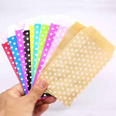 China Mini Recyclable Kraft Paper Bags with Polka Dots Favor Bags and 25 Wedding Invitation Cards for sale