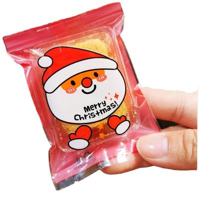 China Aseptic Snow Flakes Red Christmas Elks 7*10 Cookie Nougat Bag Packaging Bag Old Fashioned Cake Box for sale