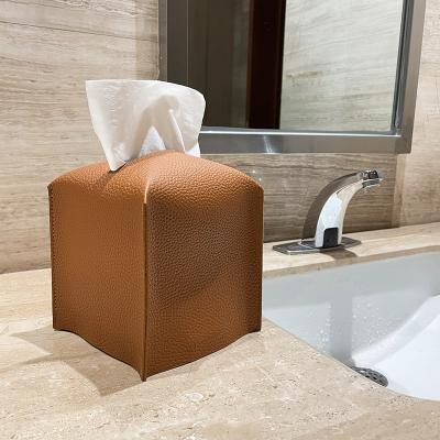 China Creative Shapes Car-carry Leather Pumping Tissue Box Living Room Minimalist Bathroom Home Office Toilet Tissue Box for sale