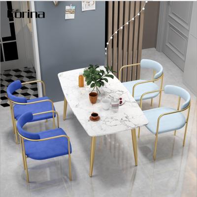 China OEM modern design marble rectangle dining room furniture modern dining tables for restaturant for sale