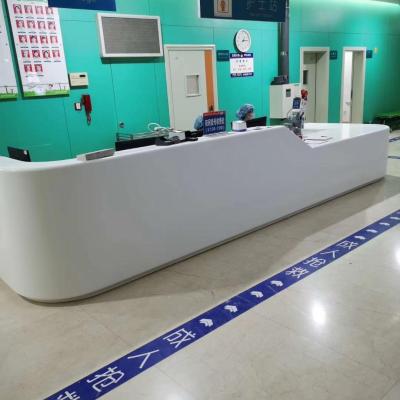 China Art Adjustable Reception Center Reception Countertops (Height) Design Artificial Stone Acrylic Desks for sale