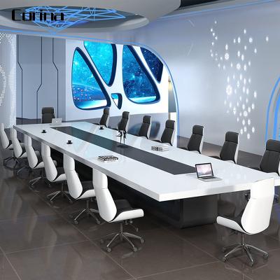 China Durable Acrylic Solid Outdoor Modern Conference Room Table With Power Outlets For Meeting Room for sale