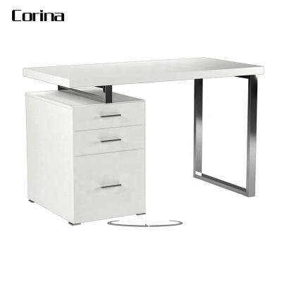 China Good quality office furniture modern small staff table white office desk table with cabinet for sale