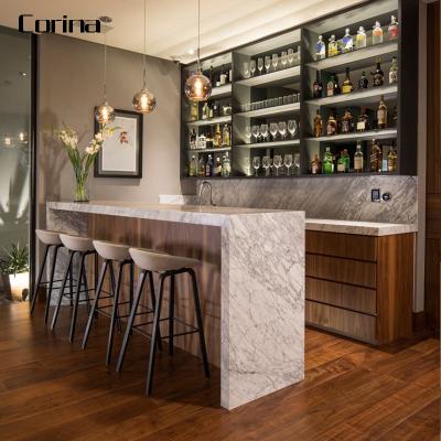 China Contemporary western style bar counters design premium relax lifestyle wine storage bar cabinet home mini bar counter for sale