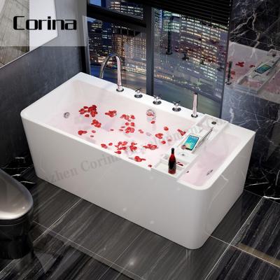 China Modern Design Freestanding Acrylic Pure White Bathtub With 10 Year Warranty White Matte Bathtub for sale