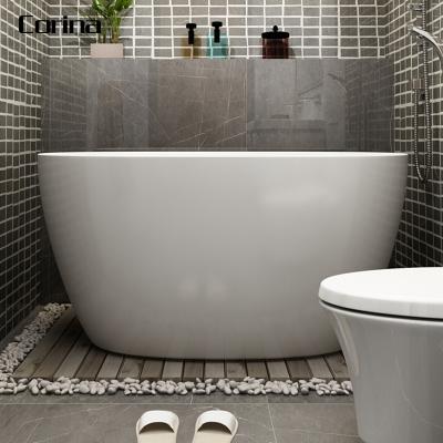 China Corina Free Eco-friendly Acrylic Stone Bathtub Custom Size Soaking Bathtub For Hotel Project for sale