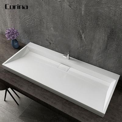 China Factory Direct Sale Seamless Joint Artificial Stone Countertop Modern Wash Basin for sale