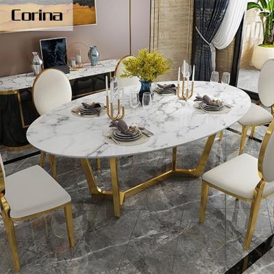 China Dining Room Hotel Restaurant Furniture White Round Small Living Artificial Marble Dining Table (Size) Modern Home Easy Clean Luxury Adjustable for sale