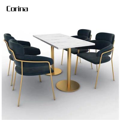 China Contemporary Custom Size Dining Table, Luxury Marble Table Restaurant Gold Low Dining Table Sets Luxury for sale