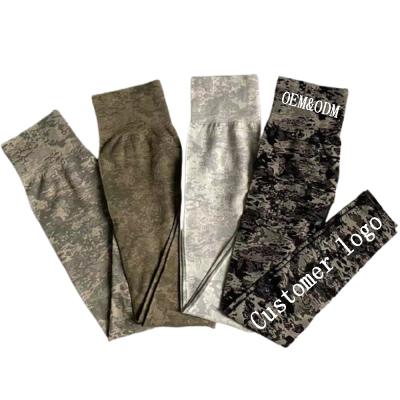 China Wholesale Women's Fitness Activewear Yoga Pants Breathable Gym Clothing Camouflage Seamless Butt Lift Gaiters for sale