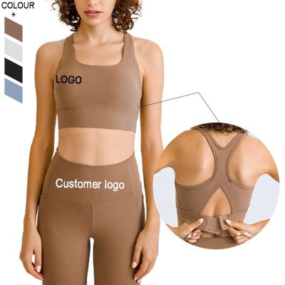 China Fitness and Yoga Wear Women Active Culture Sports Antibacterial Top Adjustable High Print Bra with Hooks Closure for sale