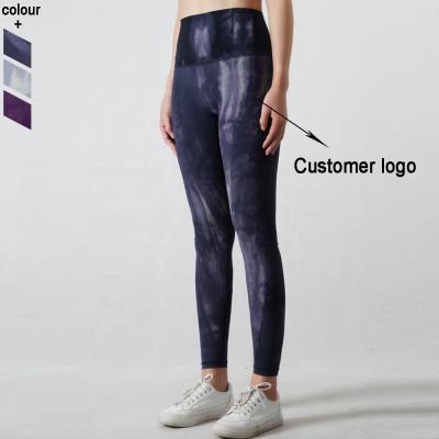 China Breathable Women Tummy Control Push Up Tie Dye Yoga Pants China Gaiters Fitness for sale