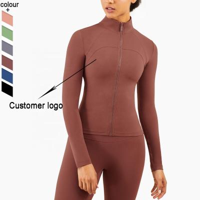 China Custom Sustainable Apparel Lightweight Women Full Zipper Running Fitness Track Yoga Jacket for sale