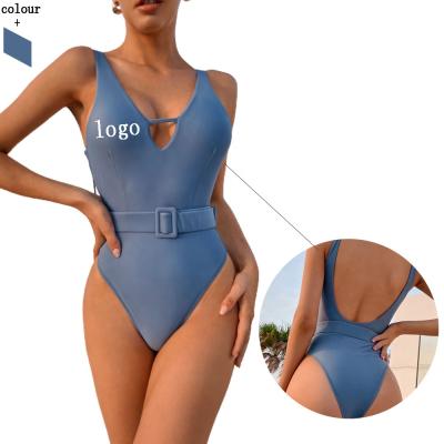 China 2021 Summer Women Swimwear Backless Thong One Piece Swimsuit Breathable Swimsuits With Belt for sale