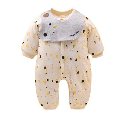 China Cozy Baby Clothes 100% Cotton Newborn Winter Long Sleeve Knitted Ribbed Romper Babies Boys Clothes Rompers for sale