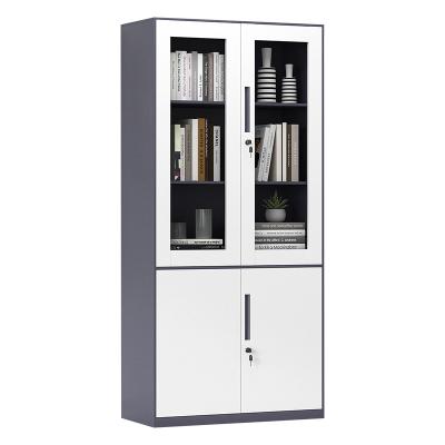 China Gray Mix White Metal Doors Direct Glass Filing Cabinet Office Furniture Manufacturer Adjustable (Size) for sale