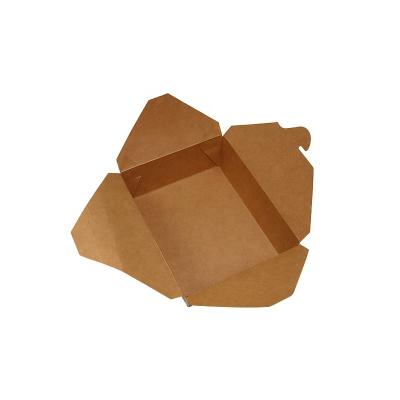 China Recyclable Brown Kraft Paper Take Out Container Fried Chicken Fast Food Lunch Packaging Paper Boxes for sale