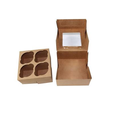 China Recyclable Price Boxes Kraft Pastry Food Wrapping Paper Box Takeout Packaging With Window For Food for sale