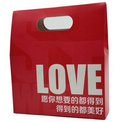 China Recyclable Custom Red Snack Ad Boxes Cardboard Mini Suitcase Box For Food Boxes Packaging for sale