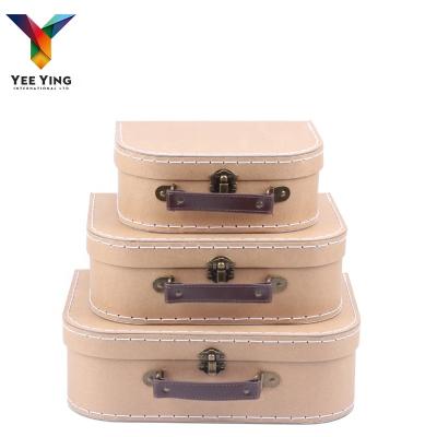 China Handmade ECO Packing Gift Box Cardboard Suitcase with Handle Luxury Friendly Mini Kids Paperboard Gift Rigid Paper Wholesale and Craft for sale