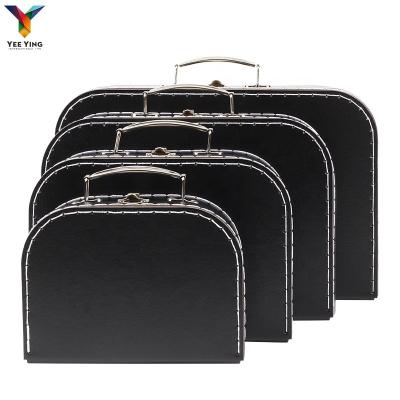 China 2022 Customized Wholesale Recycled Paperboard Suitcase Gift Box Kids Paper Black Suitcase New Materials China Supplier for sale