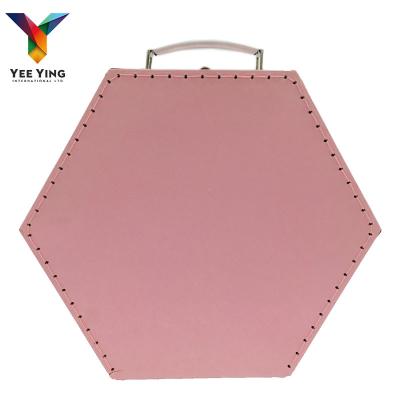 China Handmade Paper Hexagon Wedding Unique Dress Suitcase Gift Packaging Suitcase for sale