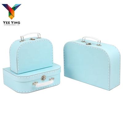 China Wholesale Recycled Materials Cardboard Suitcase Kids Cardboard Suitcase Shape Gifts Boxes Baby Cardboard Suitcase for sale