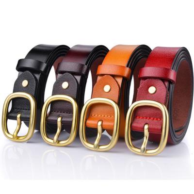 China 2022 new cowhide women's belt simple genuine leather women's pure leather belt for sale