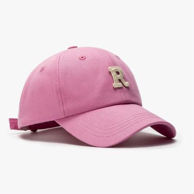 China JOINT hot sale embroidered letters eaves baseball hat fashion spring and summer sunshade outdoor curved soft top hat for lady for sale