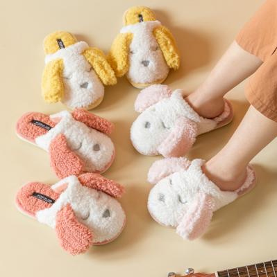 China Cushioning new autumn and winter parent-child slippers cartoon rabbit wholesale cotton slippers warm and slippery wear-resistant slippers for sale