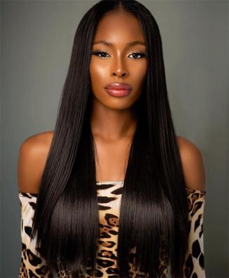 China Direct Selling 13*6 French Swiss Straight Lace Frontal Wig for sale