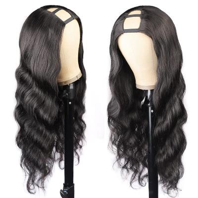 China Wholesale 12A Grade Brazilian Virgin Hair 24inch Natural Body Wave U Part Wigs Brazilian Body Wave Wigs for sale