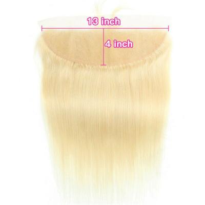 China 2022 Wholesale 100% Virgin Hair Silky Straight Human Hair Wig 13*4 Inch Hd 613 Blonde Color Lace Headband for sale