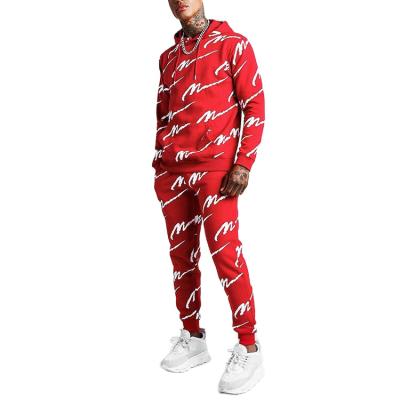 China 2022 Fashion Breathable Trendy Men Sport Wear Printed Mens Tracksuit Sets Jogger Set Mens Sweatsuit for sale