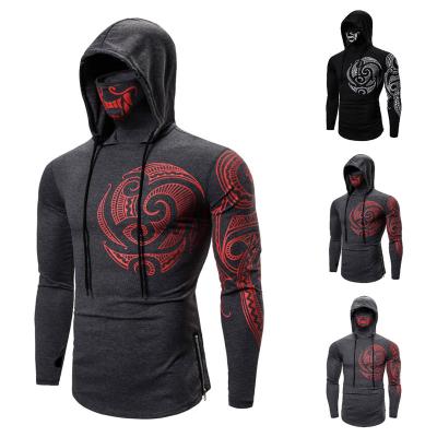 China Dropshipping Logo Fashion Slim Fit Long Sleeve Custom Face Wholesale OEM T-shirt Men's Hooded T-Shirt QUICK DRY for sale