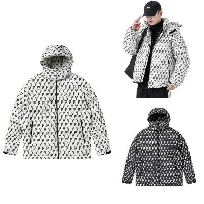 China Thick White Men's Coat Duck Down Casual Hooded Printing Wholesale Custom Men's Coats Anti-wrinkle Down Fashion for sale