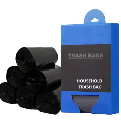 China Recyclable Tie Top Garbage Bag Bin Liner In Roll Maker Manufactures Rubbish Heavy Duty Plastic Trash Bags 30 gallon Garbage Bag Wholesale for sale