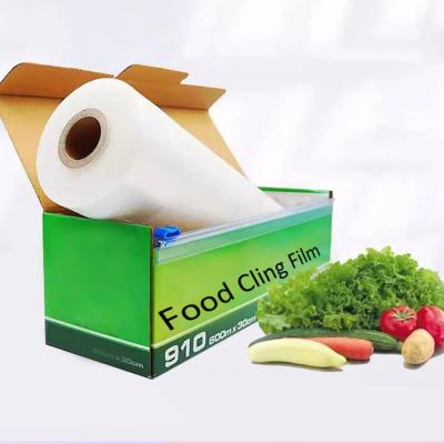 China Moisture Proof Factory Wholesale Price Food Wrapping Plastic PE Cling Film Custom Dispenser Transparent Food Wrapping Film for sale