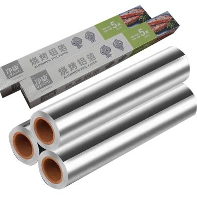 China Eco-Friendly Food Grade Factory Biodegradable  Food Aluminium Foil Roll Custom Size Food Liner Barbecue Hot Stamping Kitchen Aluminum Foil Paper for sale