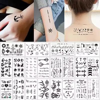 China Temporary Small Face Tattoo Sticker Waterproof Durable Cute Cat Pink Colorful Artistic Flower Totem Temporary Sticker Tattoo Template for sale