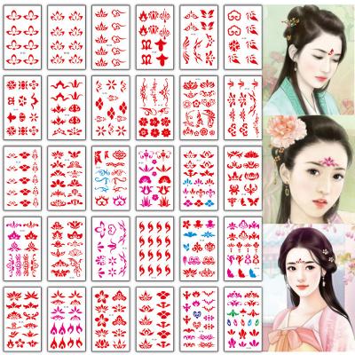 China Temporary A Set Of 30 Disposable Waterproof Temporary Eco-friendly Tattoo Stickers Flowers Coloured Fairy Eyebrow Center Tattoo Stickers for sale