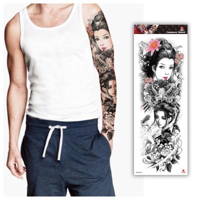 China Temporary Wholesale Man Women Non-Toxic Temporary Waterproof Full Arm Tattoo Sticker Sexy Big Flower Arm Tattoo Sticker 2022 for sale