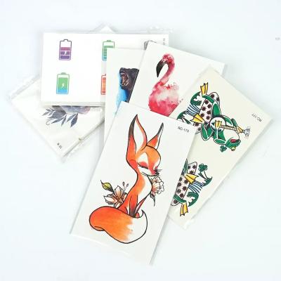 China Temporary Black Small Transfer Sticker Waterproof Tattoo Sticker Wholesale Wolf Cute Animal Sticker Tattoo Templates for sale