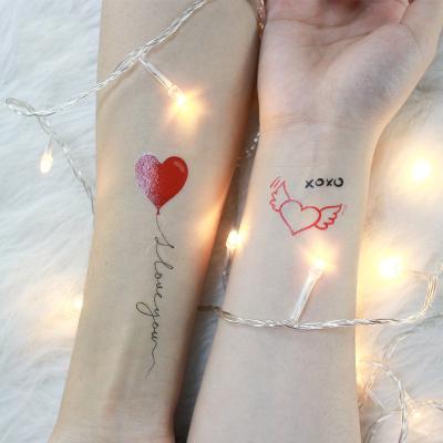 China Temporary Custom Waterproof Valentine'S Day Cartoon Tattoos Temporary Simple Cute Sticker Arm Body Tattoo Stickers For Boy Girls for sale