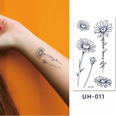 China Temporary 2022 New Gardenia Blue Waterproof Durable Men Women Plant Herbal Black Original Juice Tattoo Sticker From China for sale