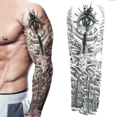 China Temporary Waterproof Temporary Tattoo Sticker Long Lasting Unique Skull And Rose Jesus Virgin Crown Lion Full Arm Tattoo Stickers for sale